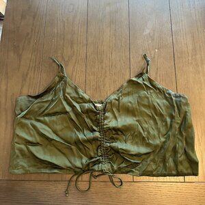 Satin Cinched Cropped Tank